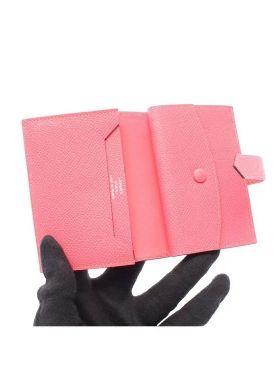 Hermes Card Case Bearn Mini Rose Azalea Leather Azale Pink - Picture 3 of 12